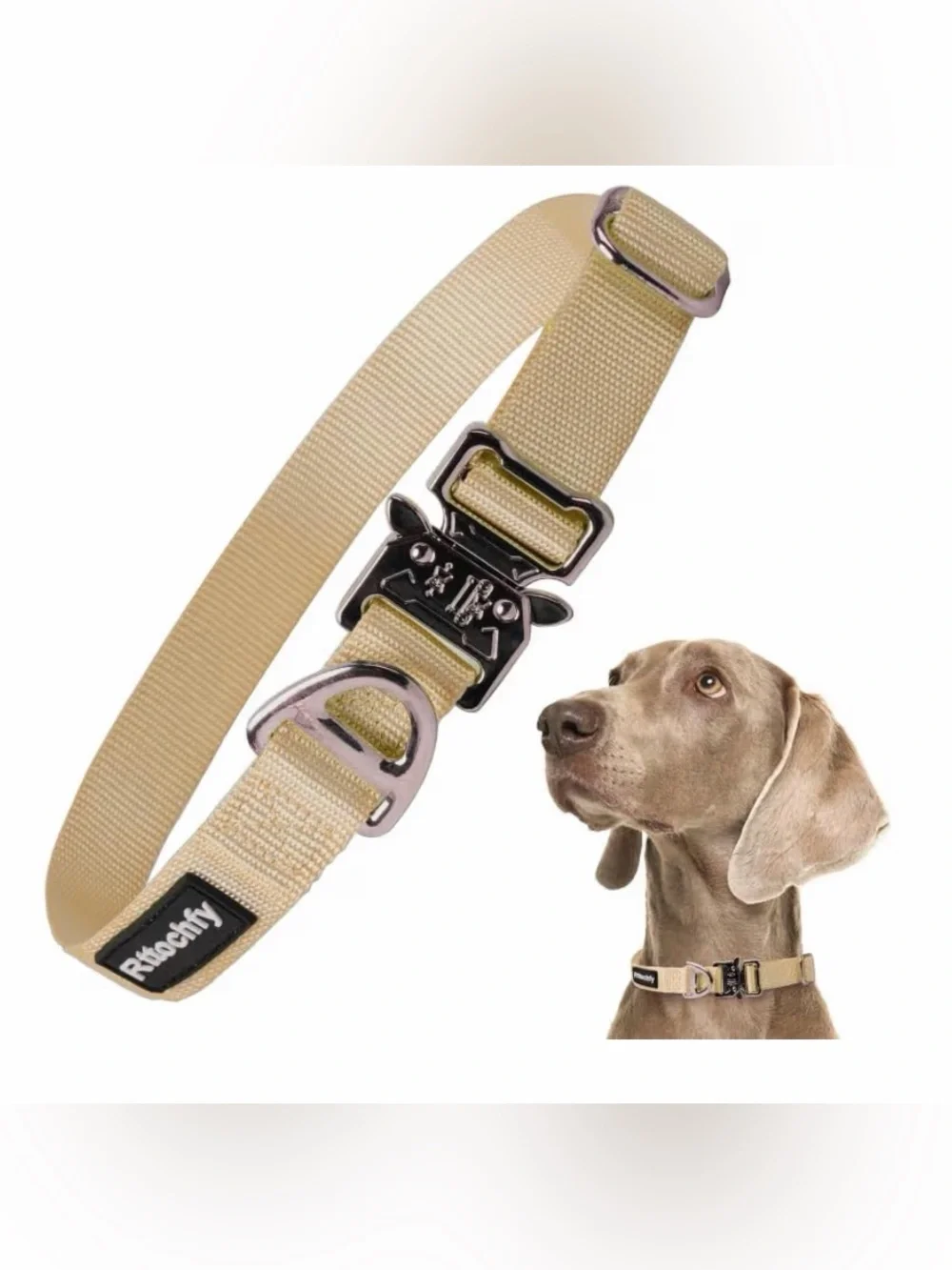 Rttochfy Tactical Dog Collar | Brown | Size Large | Heavy Duty | NWT